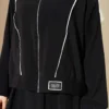 Striped Modal Skirt Set with Emblem Detail Black wholesale clothing set view 4 - Hicabistan Turkey factory