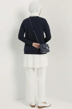 Alternatieve weergave van Embroidered Pleated Tunic Navy Blue