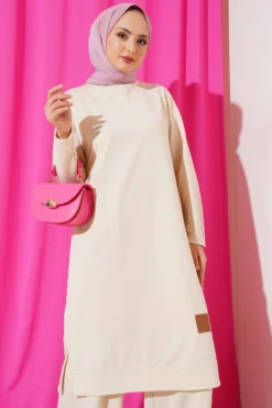 Alternative view of Embroidered Wide Leg Two-Piece Set Beige