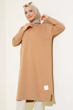 Emblem Long Basic Tunic Camel