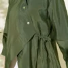 Asymmetrical Tied Shirt Khaki Großhandel shirt view 4 - Hicabistan Türkei Fabrik