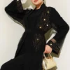 Mirror Stone Abaya Black