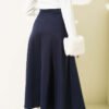 Tie Detail Scuba Skirt Navy Blue بالجملة skirt view 3 - Hicabistan مصنع تركيا