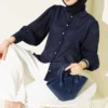Jacquard Shirt Navy Blue