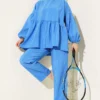 Balloon Sleeve Ruffled Parachute Two-Piece Set al por mayor clothing set view 2 - Hicabistan fábrica Turquía