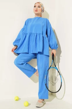 Alternative view of Balloon Sleeve Ruffled Parachute Two-Piece Set