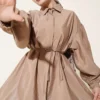 Balloon Sleeve Hidden Button Parachute Shirt wholesale shirt - Hicabistan Turkey factory