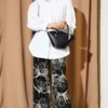 Balloon Sleeve Tie Detail Tunic White al por mayor tunic view 2 - Hicabistan fábrica Turquía