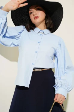 Balloon Sleeve Short Shirt