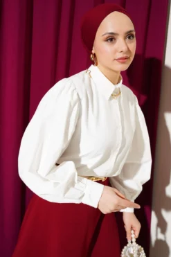 Alternative view of Balloon Sleeve Short Shirt Ecru