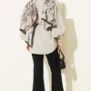 Balloon Sleeve Loose Fit Parachute Shirt Stone groothandel shirt view 3 - Hicabistan Turkije fabriek