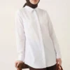 Basic Hidden Button Shirt White all'ingrosso shirt - Hicabistan fabbrica Turchia