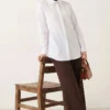 Basic Hidden Button Shirt White all'ingrosso shirt view 2 - Hicabistan fabbrica Turchia
