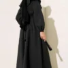 Baby Collar Belted Dress Black wholesale dress view 3 - Hicabistan Turkey factory