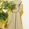 Baby Collar Waist Elastic Belted Skirt Set
