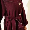 Dress with Baby Collar and Stitch Details Plum Großhandel dress view 4 - Hicabistan Türkei Fabrik