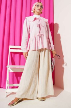 Alternatieve weergave van Baby Collar Tied Kimono Pink