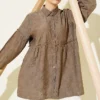 Belted Self-Patterned Shirt Mink