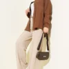 Belted Wide-Leg Trousers Beige al por mayor pants view 2 - Hicabistan fábrica Turquía
