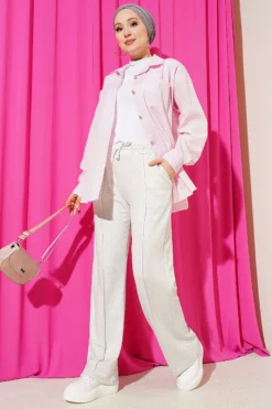 منظر بديل لـ Belted Wide-Leg Trousers Grey