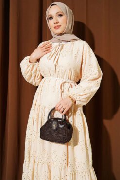 Alternative view of Dress with Belt Tie Detail Beige