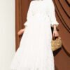 Dress with Belt Tie Detail White