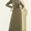 Belted Knotted Sandy Dress Khaki wholesale dress - Hicabistan Turkey factory