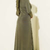 Belted Knotted Sandy Dress Khaki groothandel dress view 3 - Hicabistan Turkije fabriek