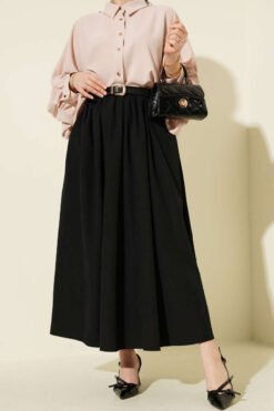 Belted Pocket Skirt Black