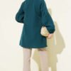 Gathered Waist Pleated Shirt Emerald groothandel shirt view 3 - Hicabistan Turkije fabriek