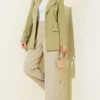 Belted Palazzo Fabric Pants Beige en gros pants view 2 - Hicabistan usine Turquie