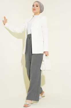 Alternative view of Belted Palazzo Fabric Pants