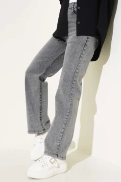 Alternative view of High-Waisted Wide Leg Denim Pants