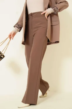 Belted Palazzo Fabric Pants