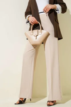 Belted Palazzo Pants Beige