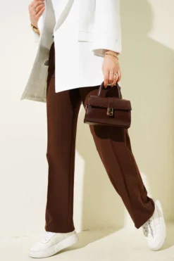Alternative view of Belted Palazzo Pants Brown