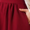 Belted Zippered Pocket Flared Skirt Burgundy بالجملة skirt view 4 - Hicabistan مصنع تركيا