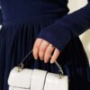 Belted Chiffon Pleated Skirt Navy Blue wholesale skirt view 4 - Hicabistan Turkey factory