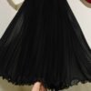 Belted Chiffon Pleated Skirt Black al por mayor skirt - Hicabistan fábrica Turquía