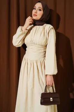 Alternative view of Belted Flared Dress Beige