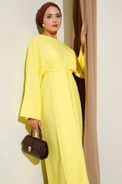 Alternative view of Belted Oversize Basic Dress Yellow