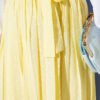 Belted Polka Dot Pleated Skirt Yellow wholesale skirt view 4 - Hicabistan Turkey factory