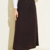 Belted Detail Slip Skirt Brown Großhandel skirt view 2 - Hicabistan Türkei Fabrik