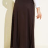 Belted Detail Slip Skirt Brown Großhandel skirt view 3 - Hicabistan Türkei Fabrik