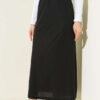 Belted Detail Slip Skirt Black all'ingrosso skirt view 2 - Hicabistan fabbrica Turchia