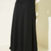 Belted Detail Slip Skirt Black all'ingrosso skirt view 3 - Hicabistan fabbrica Turchia
