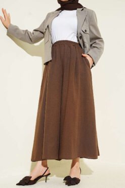 Basic Pants Skirt Brown