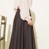 Belted Pocket Detail Denim Skirt Brown en gros skirt view 3 - Hicabistan usine Turquie