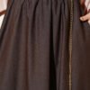 Belted Pocket Detail Denim Skirt Brown en gros skirt view 4 - Hicabistan usine Turquie