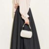 Belted Pocket Detail Denim Skirt Black wholesale skirt view 3 - Hicabistan Turkey factory